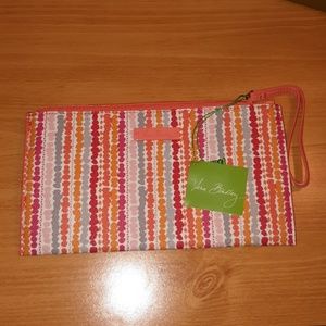 NWT Vera Bradley Slim Zip Wristlet Confetti Stripe